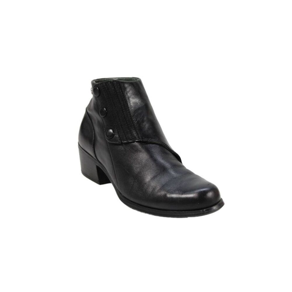 Ariat Womens Leather Heels Ankle Boots Shoes Solid Black Size 8B
